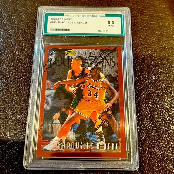 Shaquille O' Neal 1996-97 Topps Finest w/coating Foundations #243 AGS 9 Mint - Picture 1 of 2